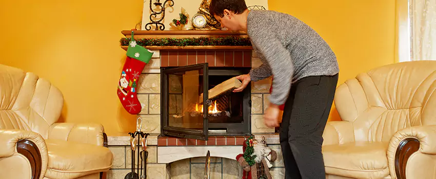 Rusted Metal Fireplace Restoration in Eggertsville, New York